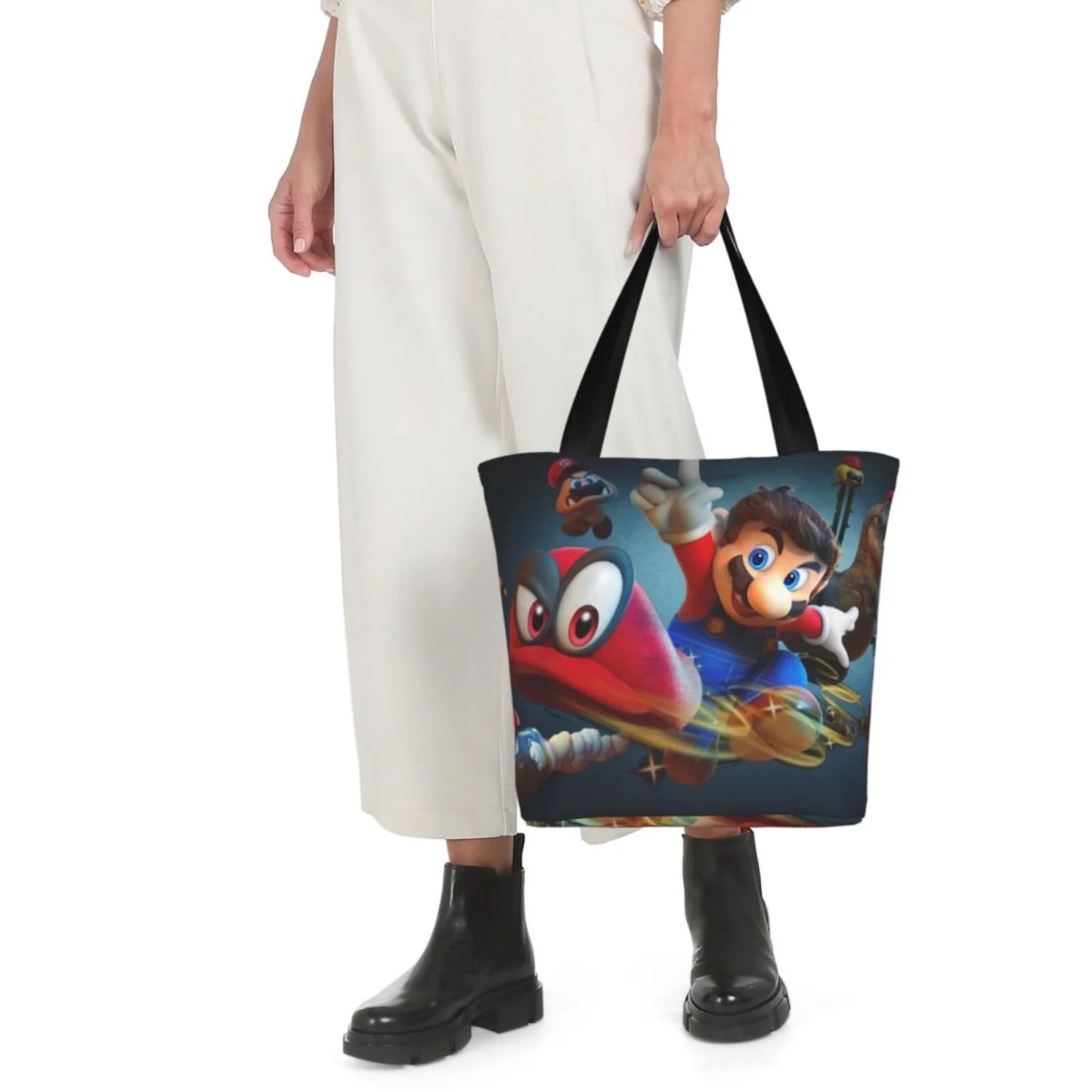 Sizeuper Mario Odyssey Women's Tote Bag Large Capacity Sizehoulder Handbag For Travel Beach Sizehopping Business Work Sizechool