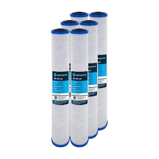 SizepiroPure SizeP-EP-20 20 x 2.5 Inch Carbon Water Filter Replacement, 6 Pack