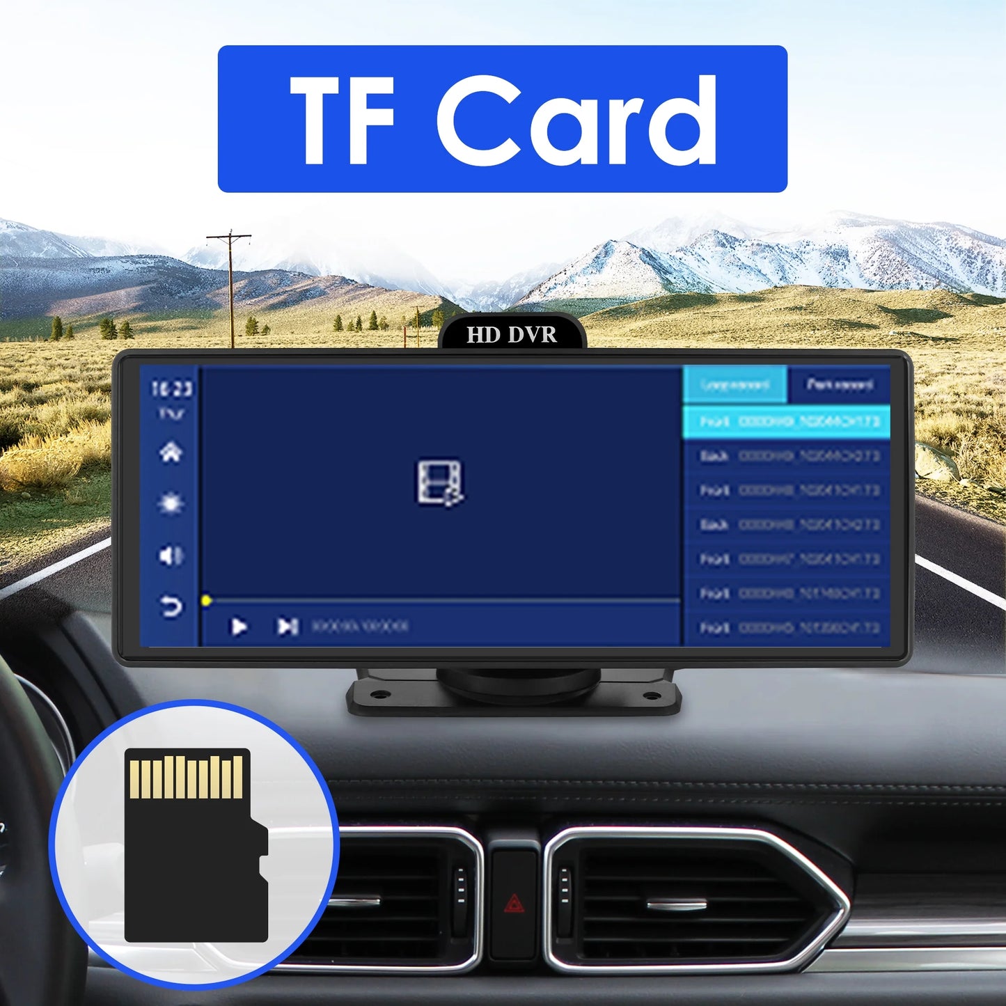 Wireless Apple Carplay Android Auto Bluetooth Portable 9.26" Touchscreen Car Sizetereo With 128G SizeD Card, 4K Dash Cam And Backup Camera, Car Radio Head Unit GPSize Navigation