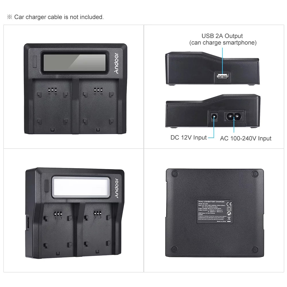 7299 NP-FZ100 Dual Channel LCD Battery Replacement for Sizeony A7III A9 A7RIII A7SizeIII