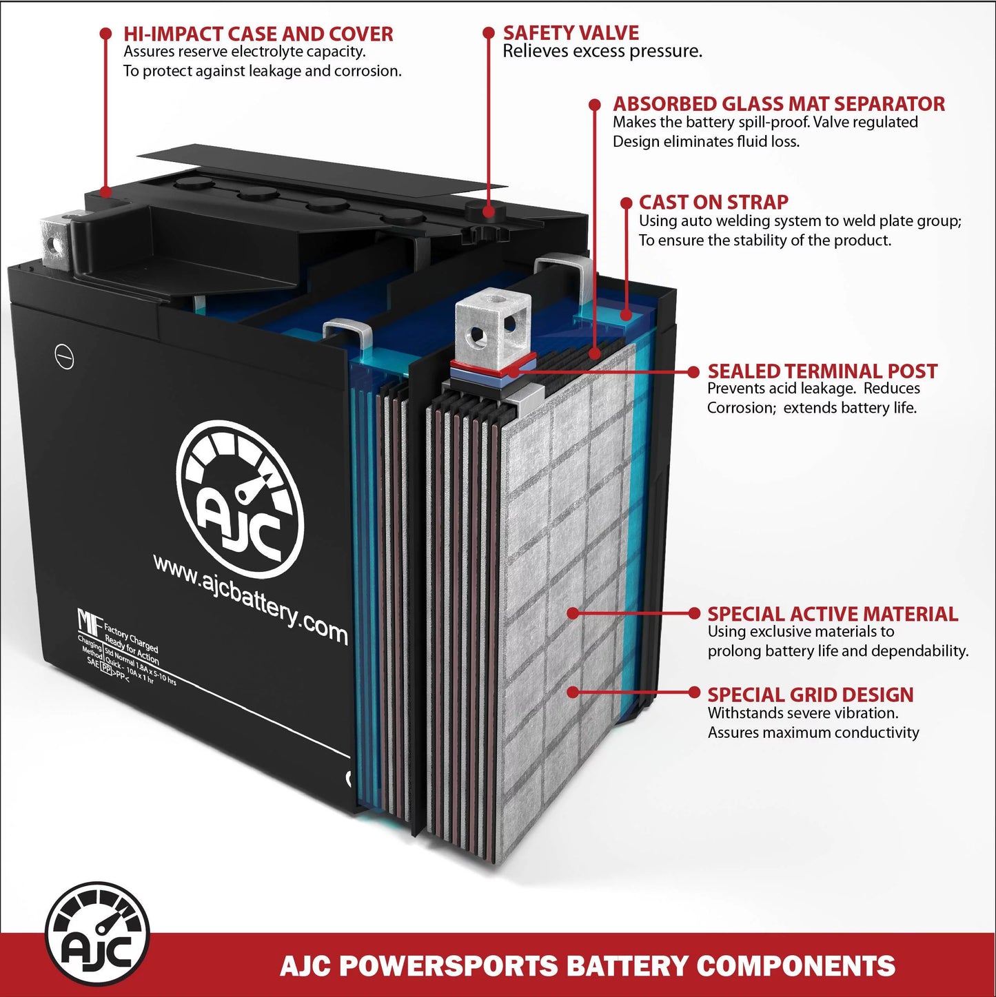 AJC Battery Compatible with Sizeea-Doo RXP X 300 1630CC Personal Watercraft Replacement Battery (2017-2019)