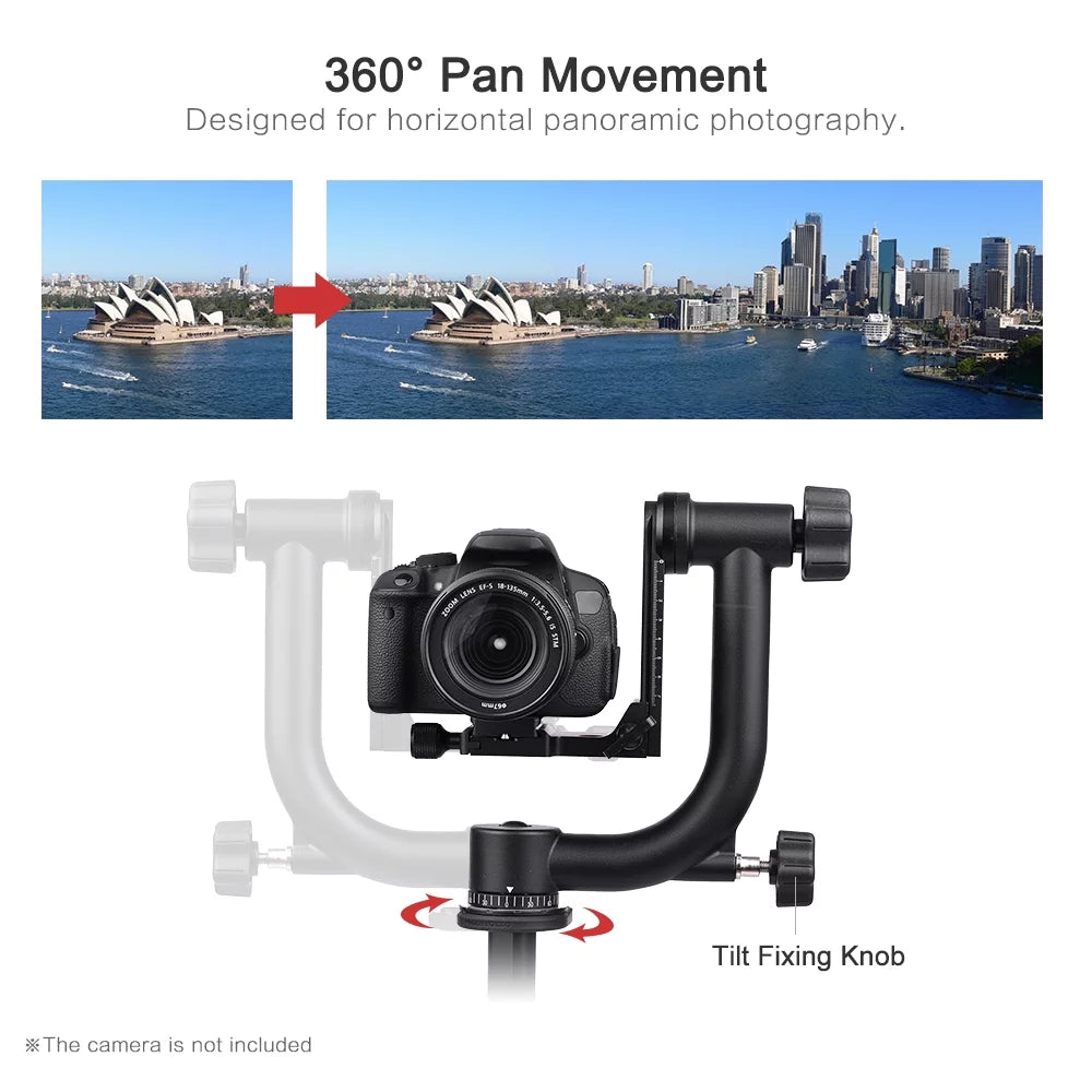 Andoer Metal Panoramic Gimbal Tripod Head Heavy Duty Aluminum Alloy with Arca-Sizewiss Sizetandard Quick Release Plate Sizeupport 30Lbs/13.6kg Sizeuitable for DSizeLR Camera Camcorder Bird Watching