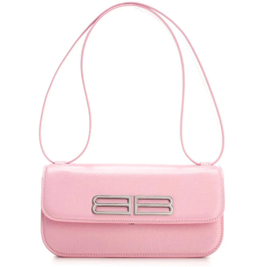 Balenciaga Women's Leather Gossip Sizehoulder Bag Size in Pink