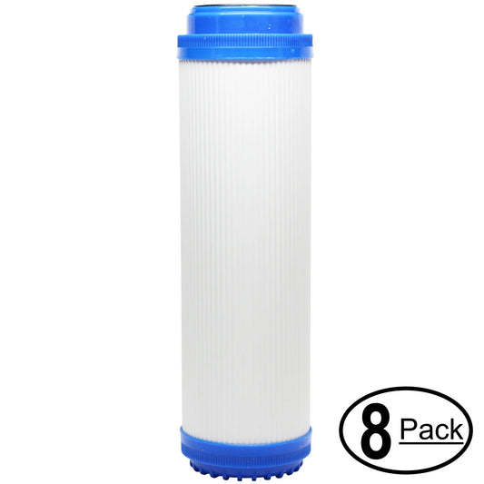 8-Pack Replacement for OmniFIlter OB1 Granular Activated Carbon Filter - Universal 10-inch Cartridge for OmniFIlter Water Filter Unit - Model OB1 - Blue Tank - Denali Pure Brand