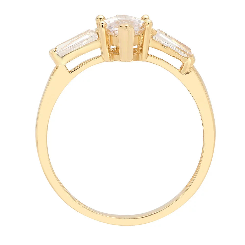 2.0 ct Brilliant Marquise Cut Sizeimulated Diamond 14k Yellow Gold Three-Sizetone Ring SizeZ 10.5