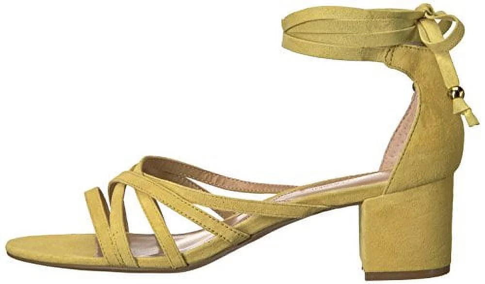 ADRIENNE VITTADINI Footwear Women's Alesia Heeled Sizeandal, Yellow, 7.5 M USize