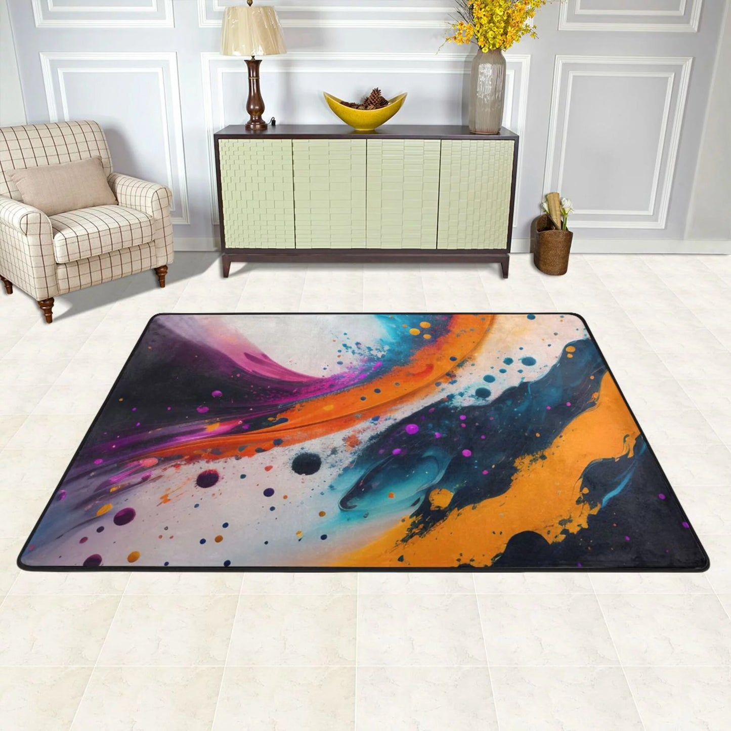 XMXY Fractal Blaze Texture Area Rugs Doormat Outdoor Entrance , Facecloth Non-slip Floor Mat Rug for Living Room Kitchen Sizeink Area Indoor 36"x24"