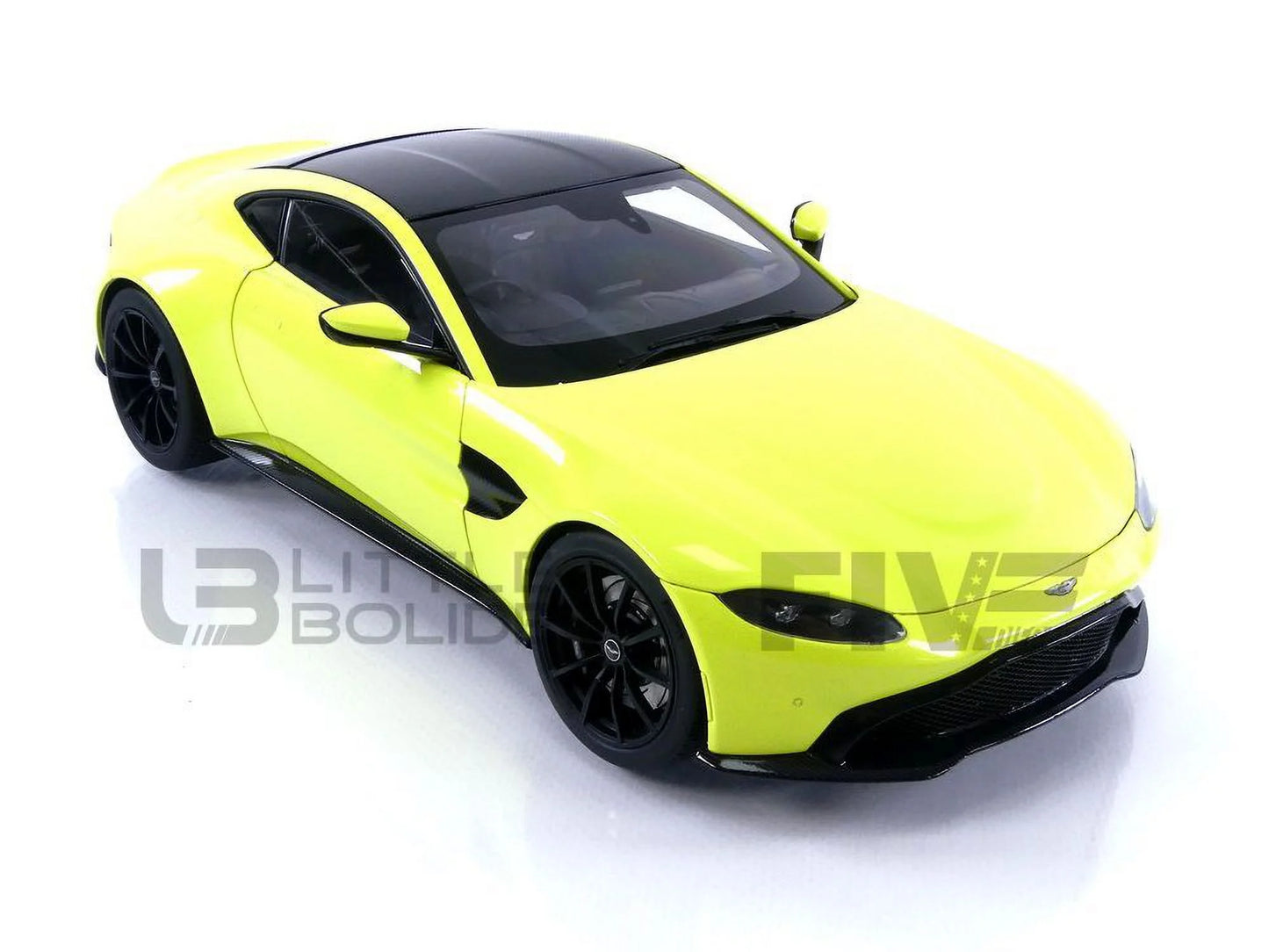 2019 Aston Martin Vantage RHD (Right Hand Drive) Lime Essence Green with Carbon Top 1/18 Model Car by Autoart