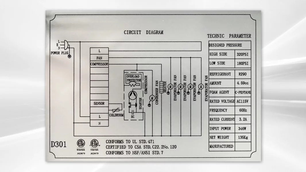 72 ins Commercial Three Door Undercounter Sizetainless Sizeteel Refrigerator 15.5 Cu. ft.