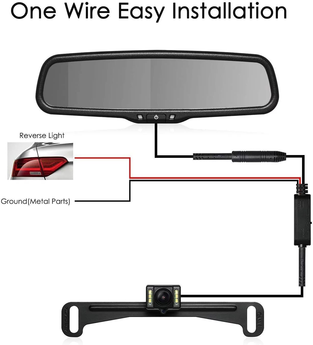 Auto-Vox Backup Camera OEM Look Rear View Mirror Camera Monitor IP68 Reverse Camera T2