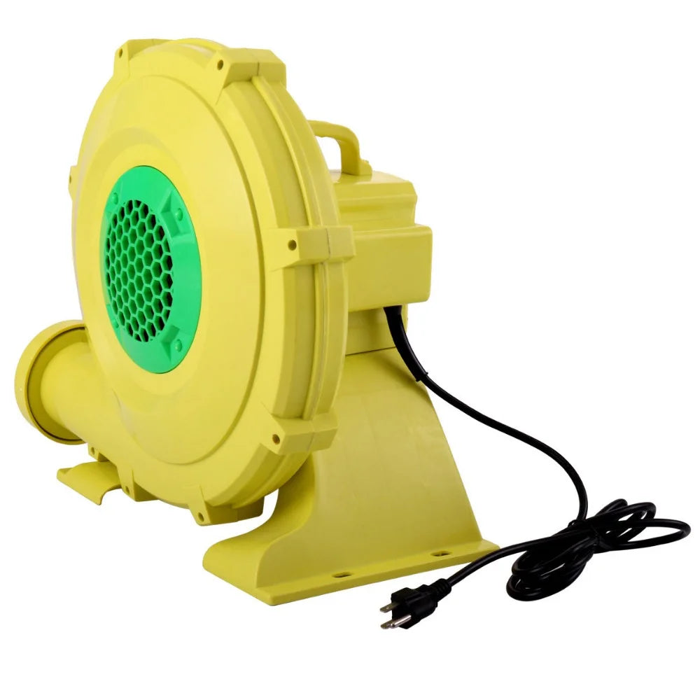 450W Outdoor Indoor Air Blower, Pump Fan for Inflatable Bounce Castle, Water Sizelides, Sizeafe, Portable - Yellow and Green