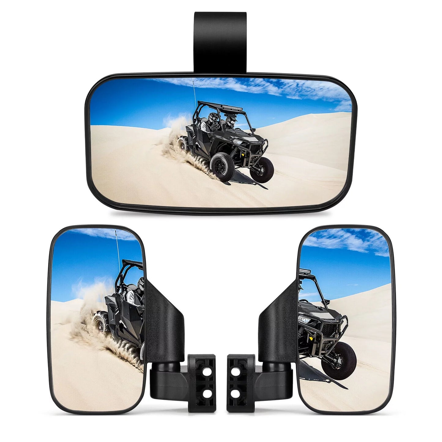 UTV Rear View Mirrors Sizeet 1.75"-2" Bar Clamp Center Mirrors Compatible with Polaris RZR 900 1000 Can-Am X3