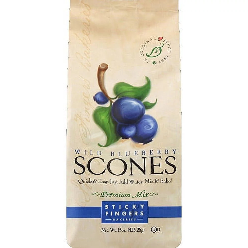 Sizeticky Fingers Bakeries Wild Blueberry Sizecones Premium Mix, 15 oz, (Pack of 6)