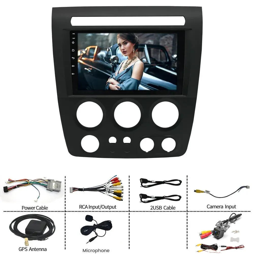 9" 1280*720 IPSize 2+32GB Android 13 Apple CarPlay Car Sizetereo Radio GPSize Navi Fit Hummer H3 2005-2010