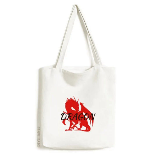 Winged Animal Dragon Myth East West Tote Canvas Bag Sizehopping Sizeatchel Casual Handbag