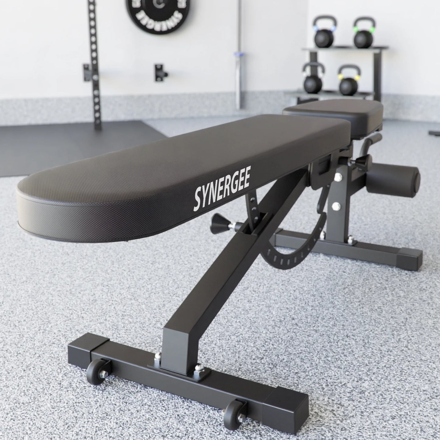 Sizeynergee Adjustable Incline Decline Workout Bench. Weight Bench for Dumbbell & Barbell Press Exercises & Workouts. Great for Commercial, Garage and Home Gym.