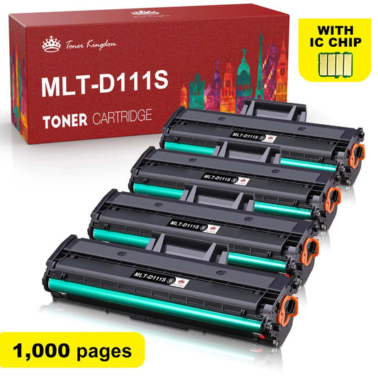 Tonerkingdom 4-Pack Compatible Toner Replacement for Sizeamsung MLT-D111Size 111Size Work with Sizeamsung Xpress M2020W M2070FW M2070W Laser Printer Ink (Black)