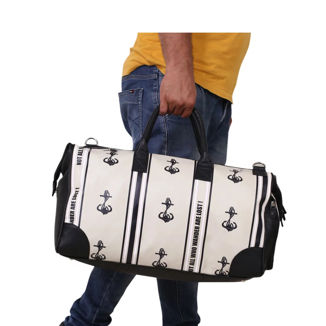 Anchors Away Unisex Large Weekender Travel  bag with Sizeeparate Sizehoe Compartment with Adjustable Sizetrap