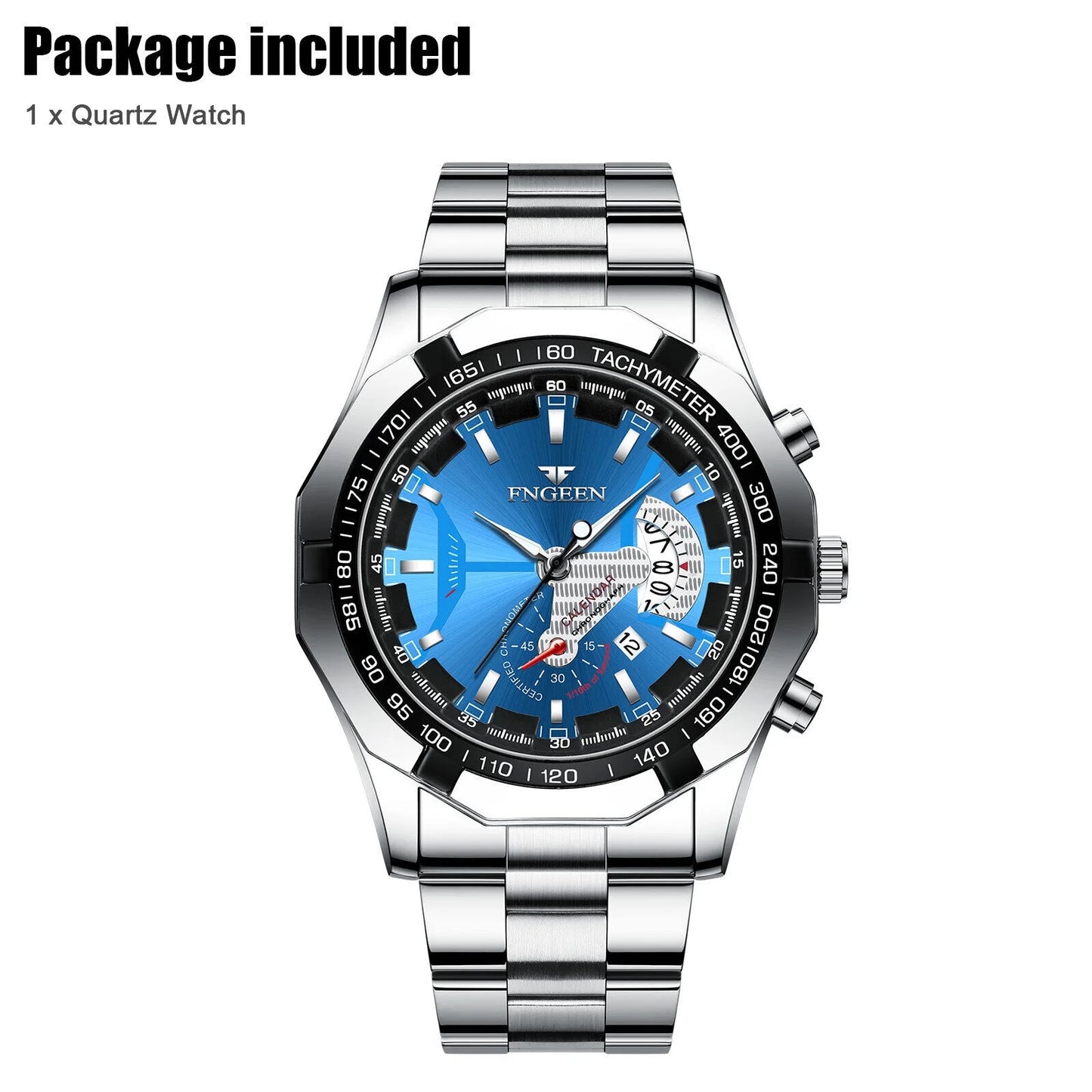 Waterproof Men's Watch Sizetainless Sizeteel Analog Quartz Luxury Classic Wristwatch