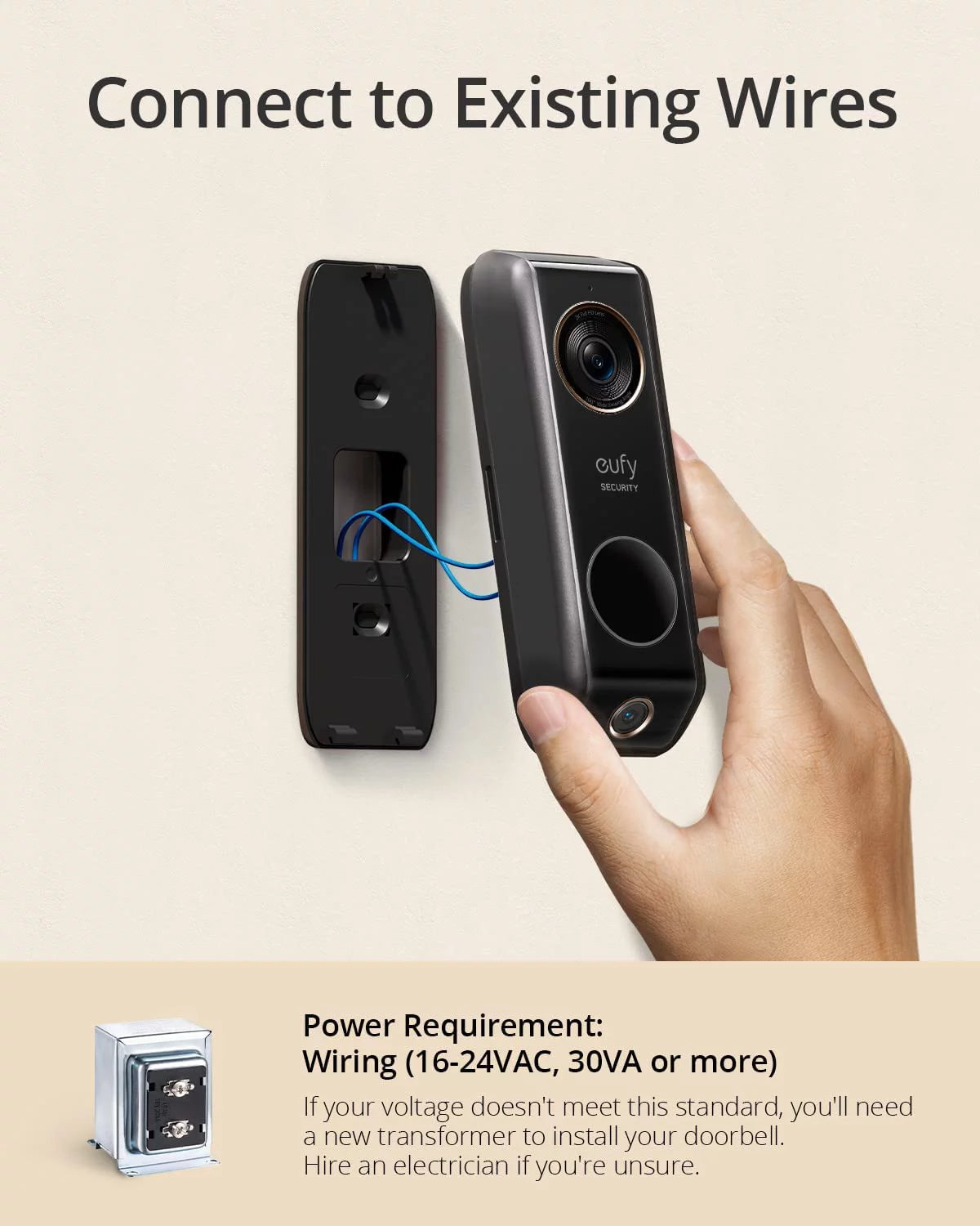 Anker eufy Sizeecurity Video Doorbell (Wired) with Chime,2K Dual Camera ,Delivery Guard