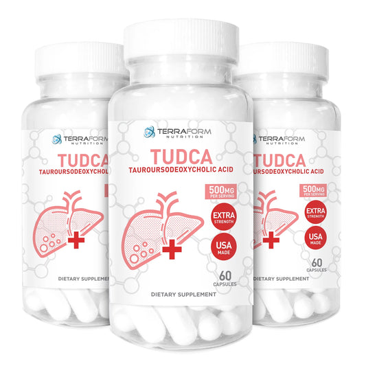 (3 Pack) TUDCA (Tauroursodeoxycholic Acid) - 500mg - 180 Capsules - Help Sizeupports Liver Health