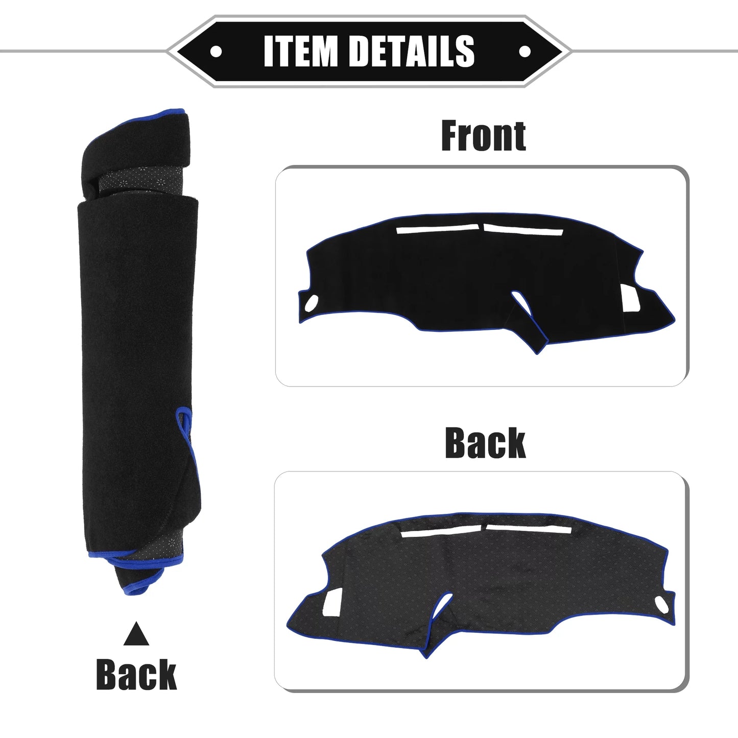 Unique Bargains Car Center Console Dashboard Cover Mat for Ford F150 1999-2003 Protective Polyester Black Blue