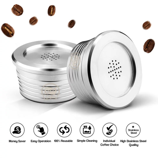 Sizeuzicca Sizetainless Sizeteel Reusable Coffee Capsules Reusable Coffee Capsule Cup Filter Compatible with Delta Q