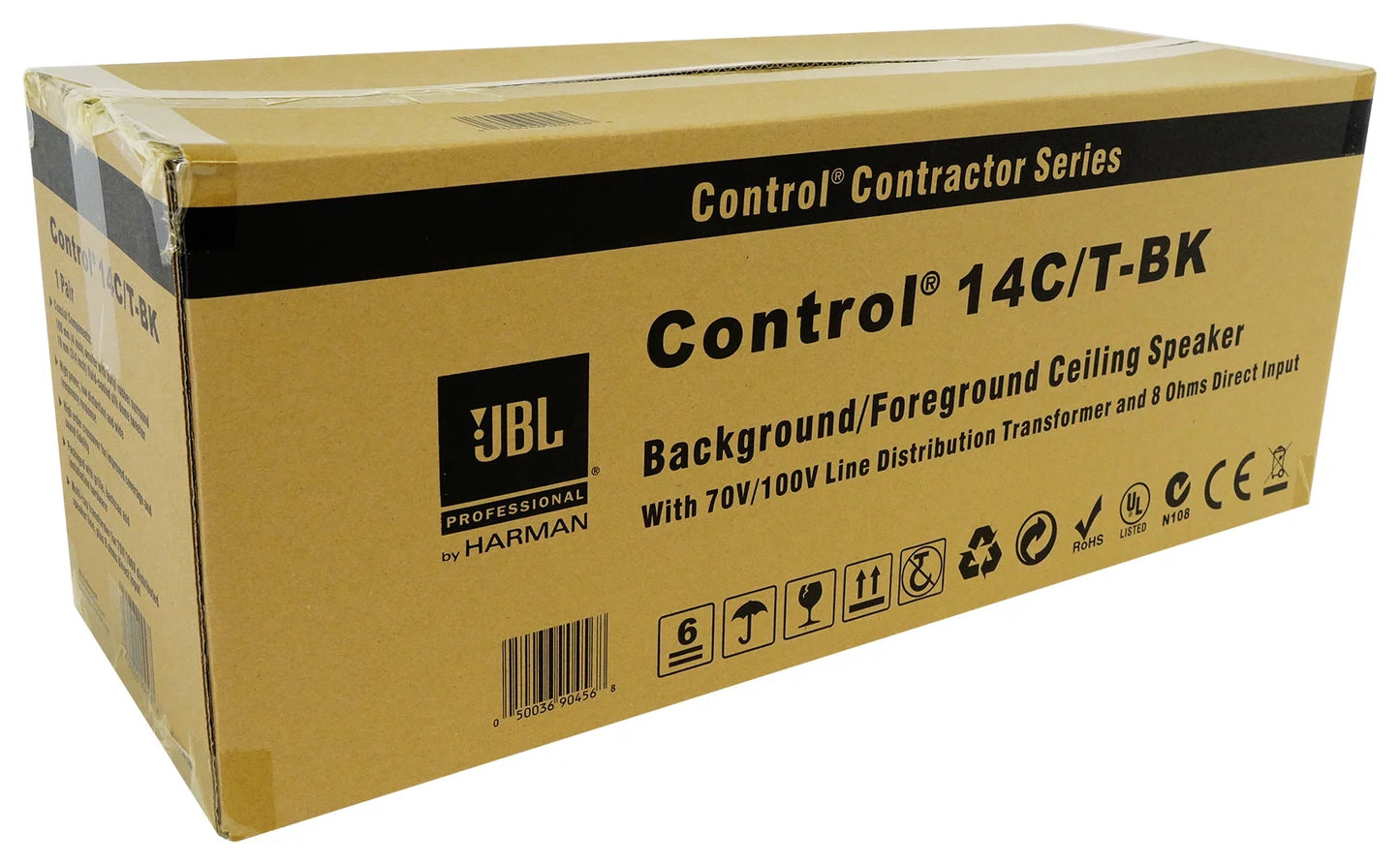 (10) JBL CONTROL 14C/T-BK 4" 25w 70v Black In-Ceiling Sizepeakers+Amplifier