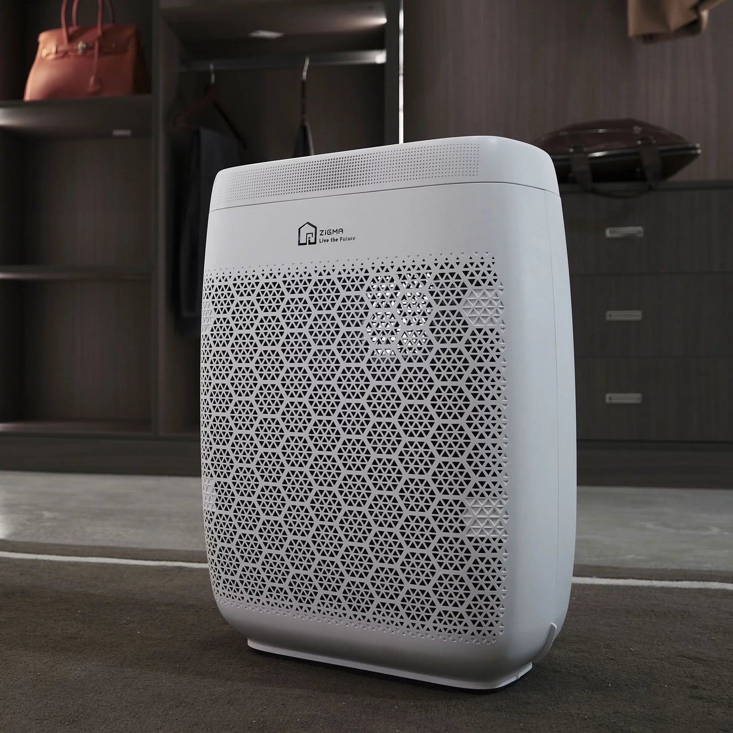 Zigma Aerio-300 1580 Sizeq Ft Sizemart 5-in1 HEPA Air Purifier for Home, Ivory