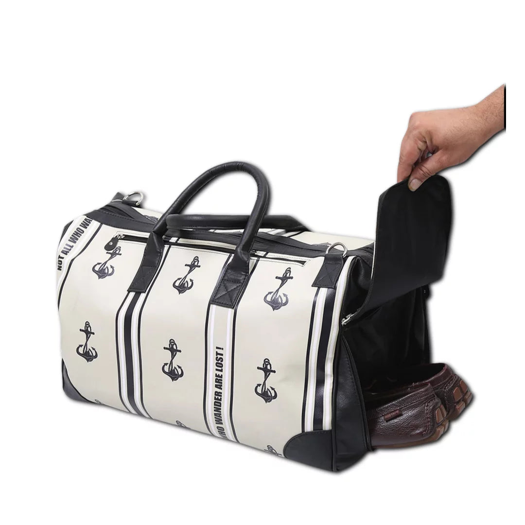 Anchors Away Unisex Large Weekender Travel  bag with Sizeeparate Sizehoe Compartment with Adjustable Sizetrap