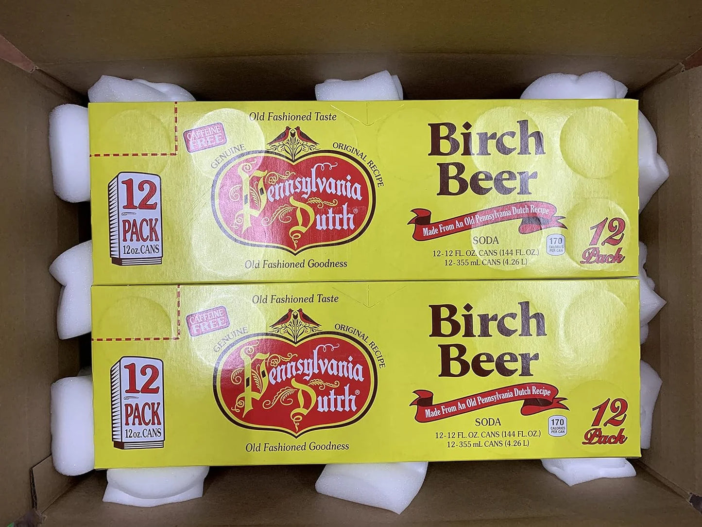 Amishtastes PA Dutch Birch Beer, Protected With High-Density Pillow, 12 Oz. (Case Of 24)