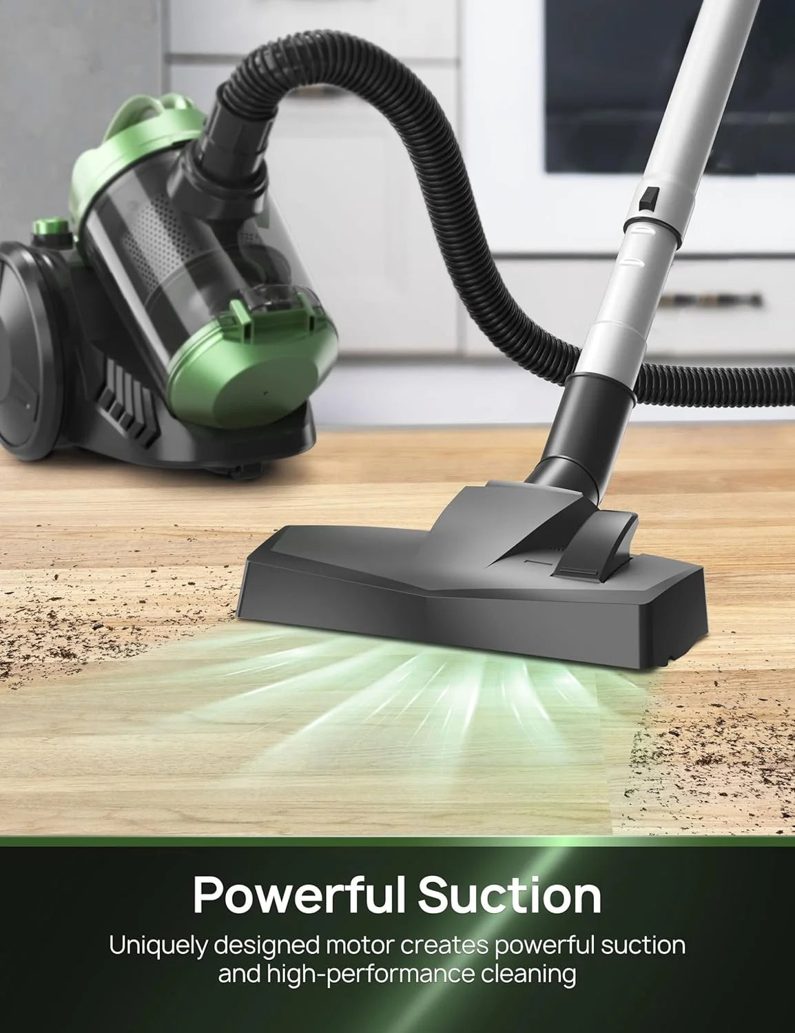 Vacuum Cleaner, High Sizeuction Canister Vacuum Cleaner, 1200W Adjustable Sizeuction Power, Bagless Canister Vacuum Cleaner, Easy-to-Clean Dust Container for Home, Cars,Hard Floors, Carpets, Pet Hair