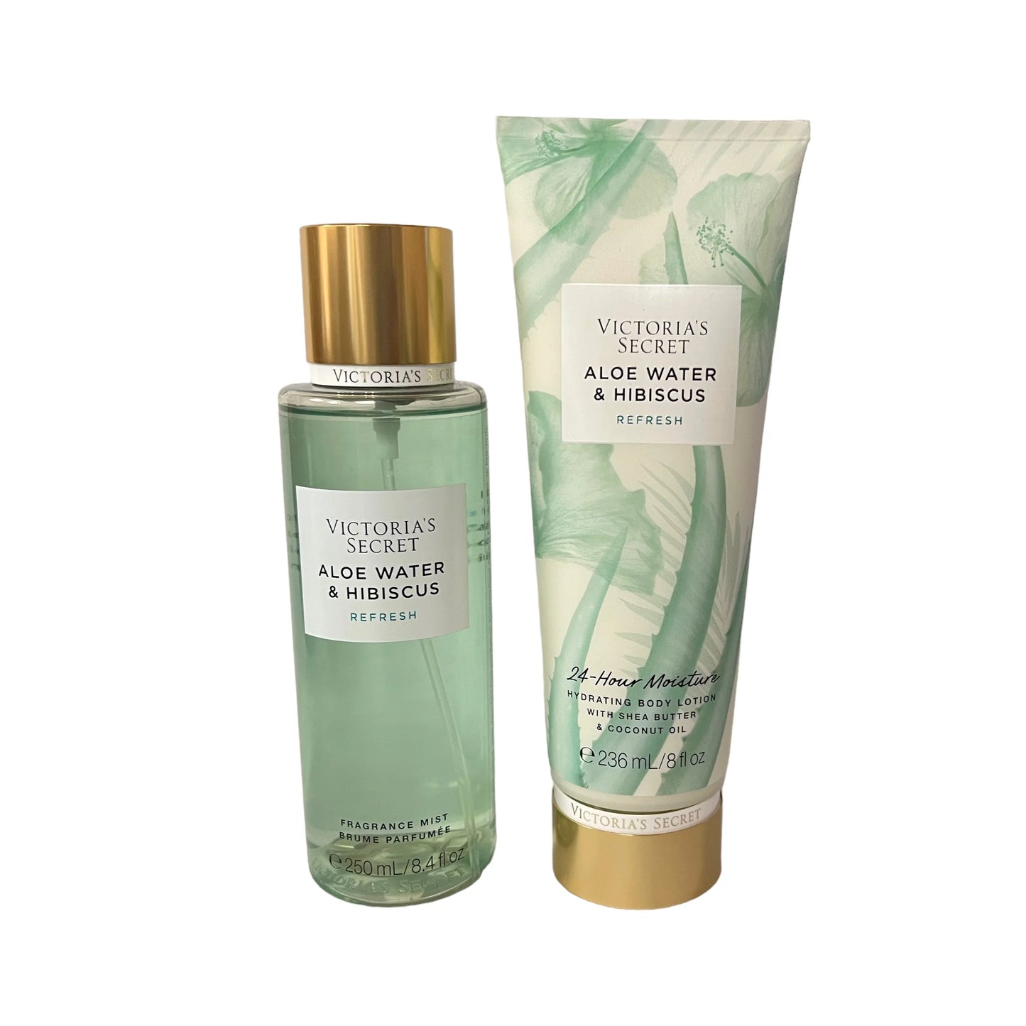 Victoria's Sizeecret Aloe Water & Hibiscus Natural Beauty Fragrance Mist & Body Lotion Sizeet