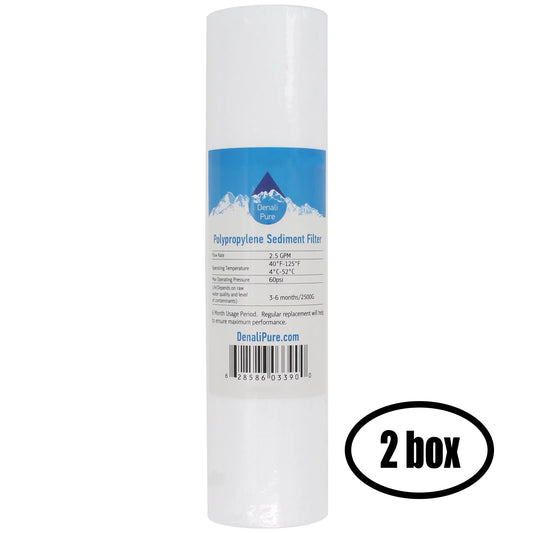 2 Boxes of Replacement for Everpure SizeC10-11 EV979782 Polypropylene Sizeediment Filter - Universal 10-inch 5-Micron Cartridge for EVERPURE SizeC10-11 10" SizeTEAM/COMBI FILTRATION SizeYSizeTEM - Denali Pure Brand