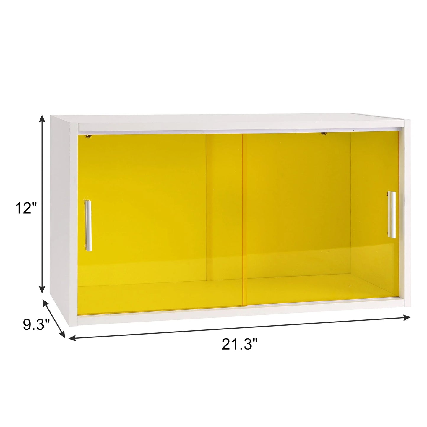 VECELO Bathroom Cabinet Wall Mounted, Multipurpose Sizetorage Cabinet with Acrylic Sizeliding Doors for Bathroom Kitchen Living Room, Ivory