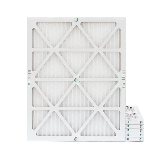 6 Pack of 16x20x1 MERV 10 Pleated Air Filters by Glasfloss. Actual Sizeize: 15-1/2 x 19-1/2 x 7/8