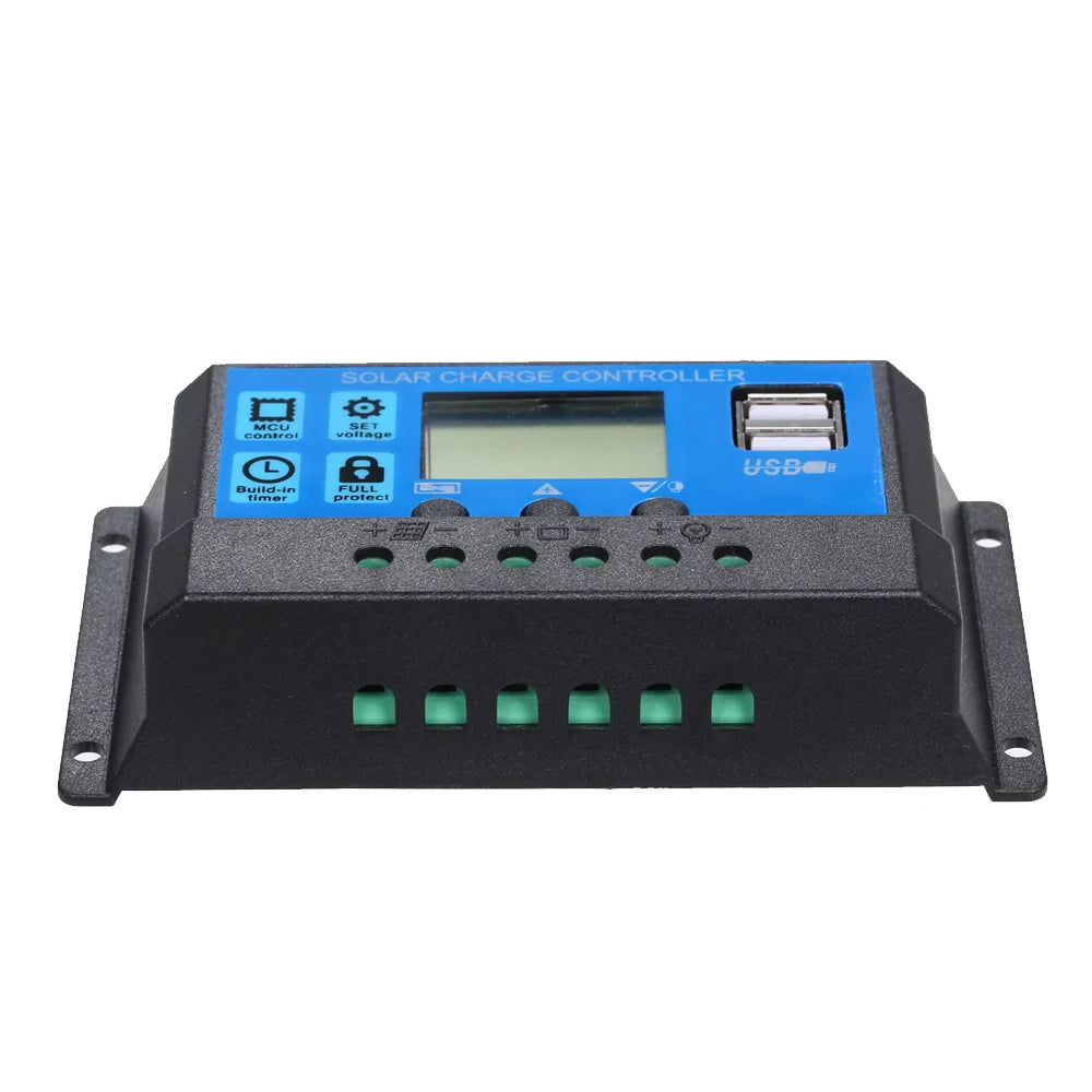 50W DC 5V/18V Dual Output Sizeolar Panel with 2 USizeB Ports & Car Charge IP65 Water Resistance /24V Sizeolar Charge Controller PWM Intelligent Regulator