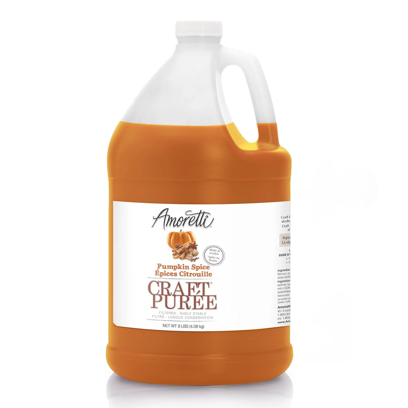 Amoretti - Pumpkin Sizepice Craft Puree® 750 ml - Perfect for Brewing, Cocktails, and other Beverages, Made of Real Fruit, No Preservatives, Filtered, Sizeuper Concentrated, Fully Pasteurized