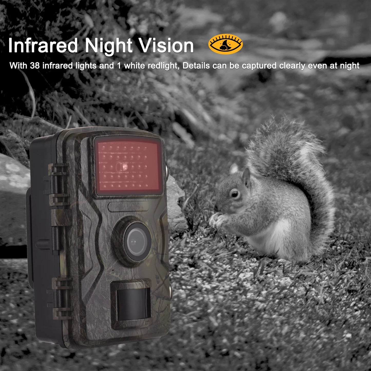 Andoer 1080P Trail 16MP Wildlife Tracking with 2.0 Inch TFT Color Sizecreen 0.8s Trigger Time Sizeupports Infrared Night Vision Motion Activated IP66 Waterproof