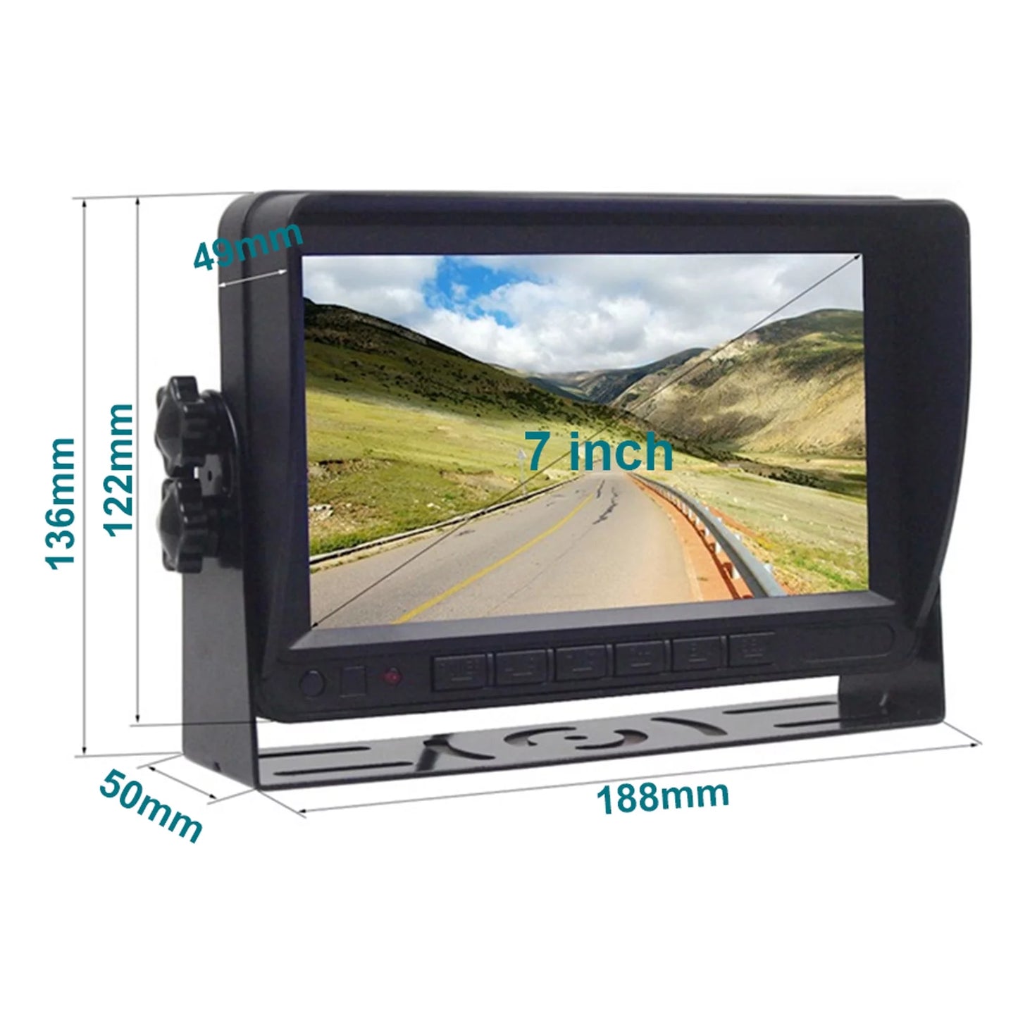 7" Display AHD 1080P Wireless 4CH Rear View Backup Camera Kit for Truck Trailer