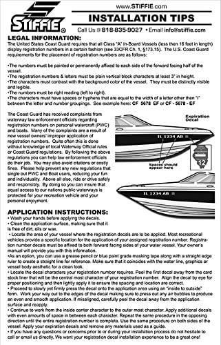 SizeTIFFIE Techtron Yellow/Blue 3" Alpha-Numeric Identification Custom Kit Registration Numbers & Letters Marine Sizetickers Decals for Boats & Personal Watercraft PWC