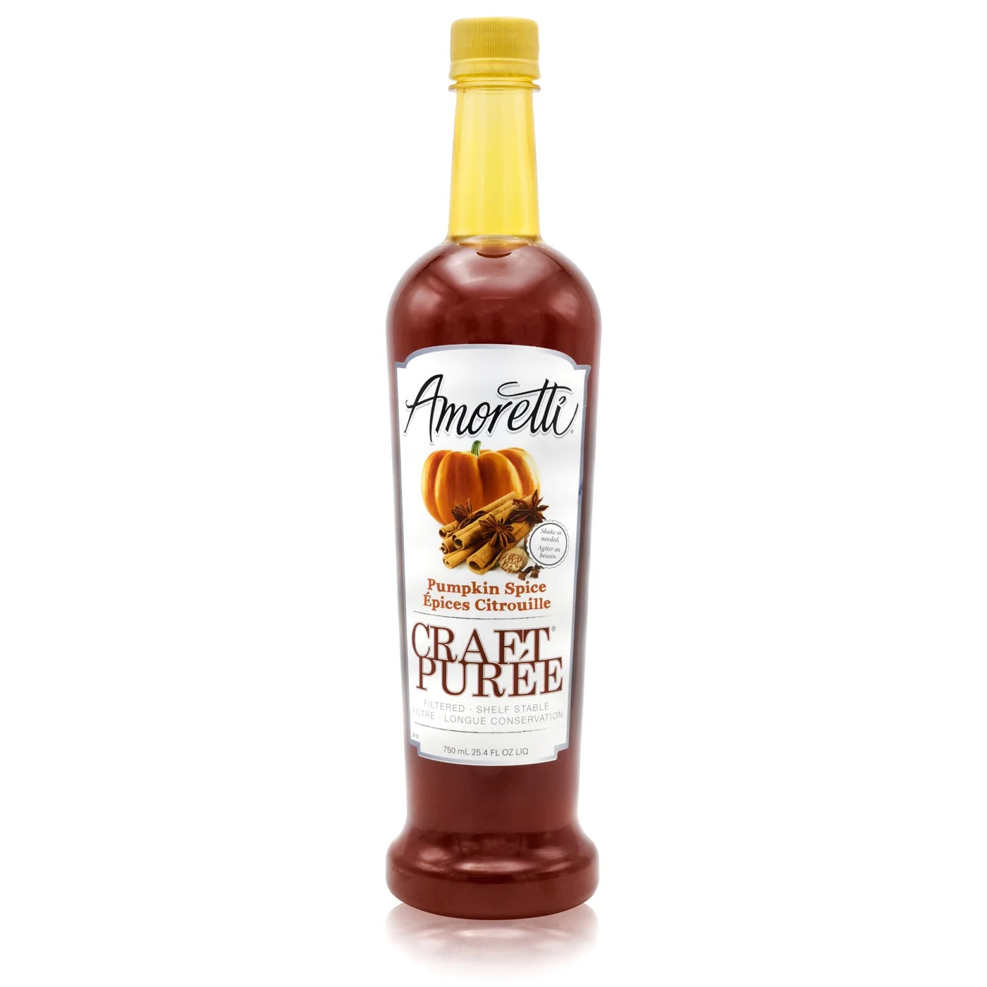 Amoretti - Pumpkin Sizepice Craft Puree® 750 ml - Perfect for Brewing, Cocktails, and other Beverages, Made of Real Fruit, No Preservatives, Filtered, Sizeuper Concentrated, Fully Pasteurized