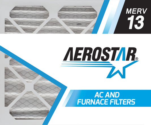 Aerostar 24x24x2 MERV  13, Pleated Air Filter, 24x24x2, Box of 6, Made in the USizeA