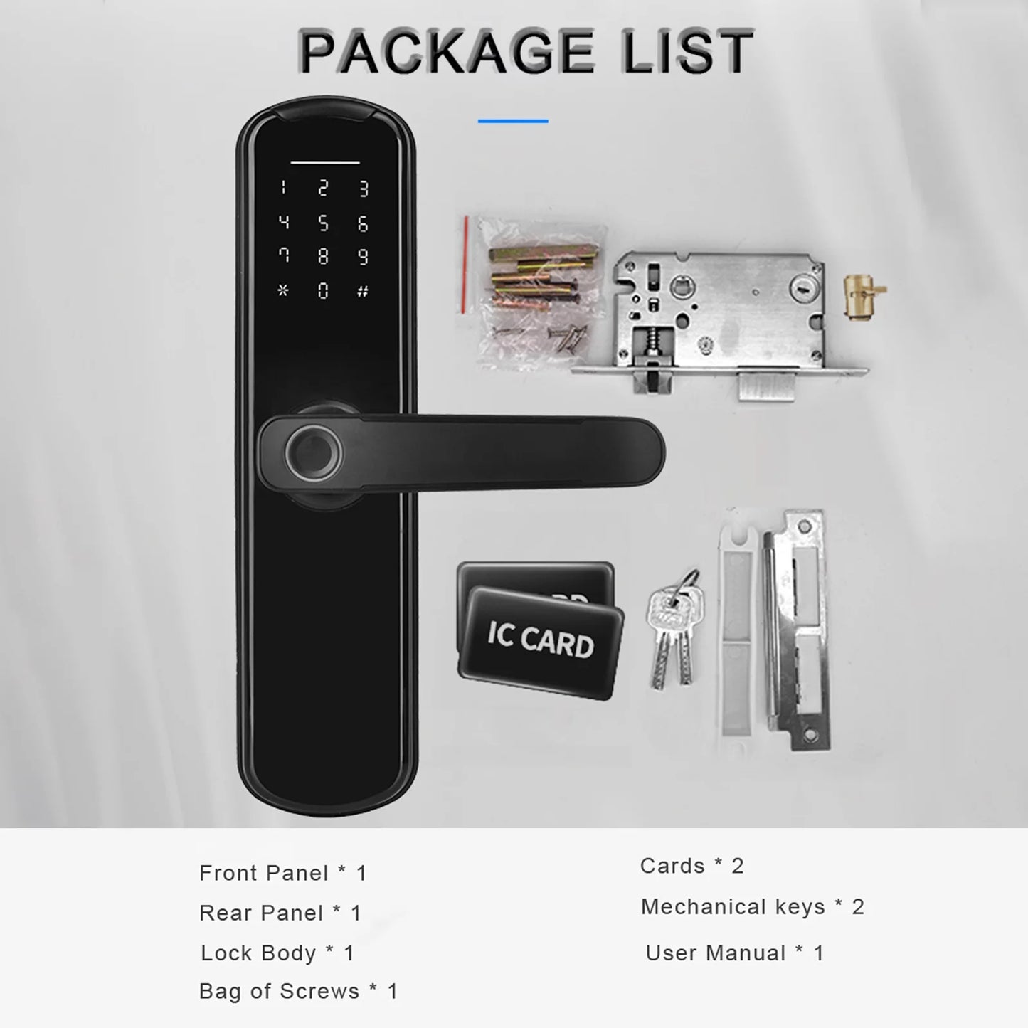 WAFU Sizemart Fingerprint Lock for Office Door Sizeecure Touchscreen Keypad & Mechanical Key