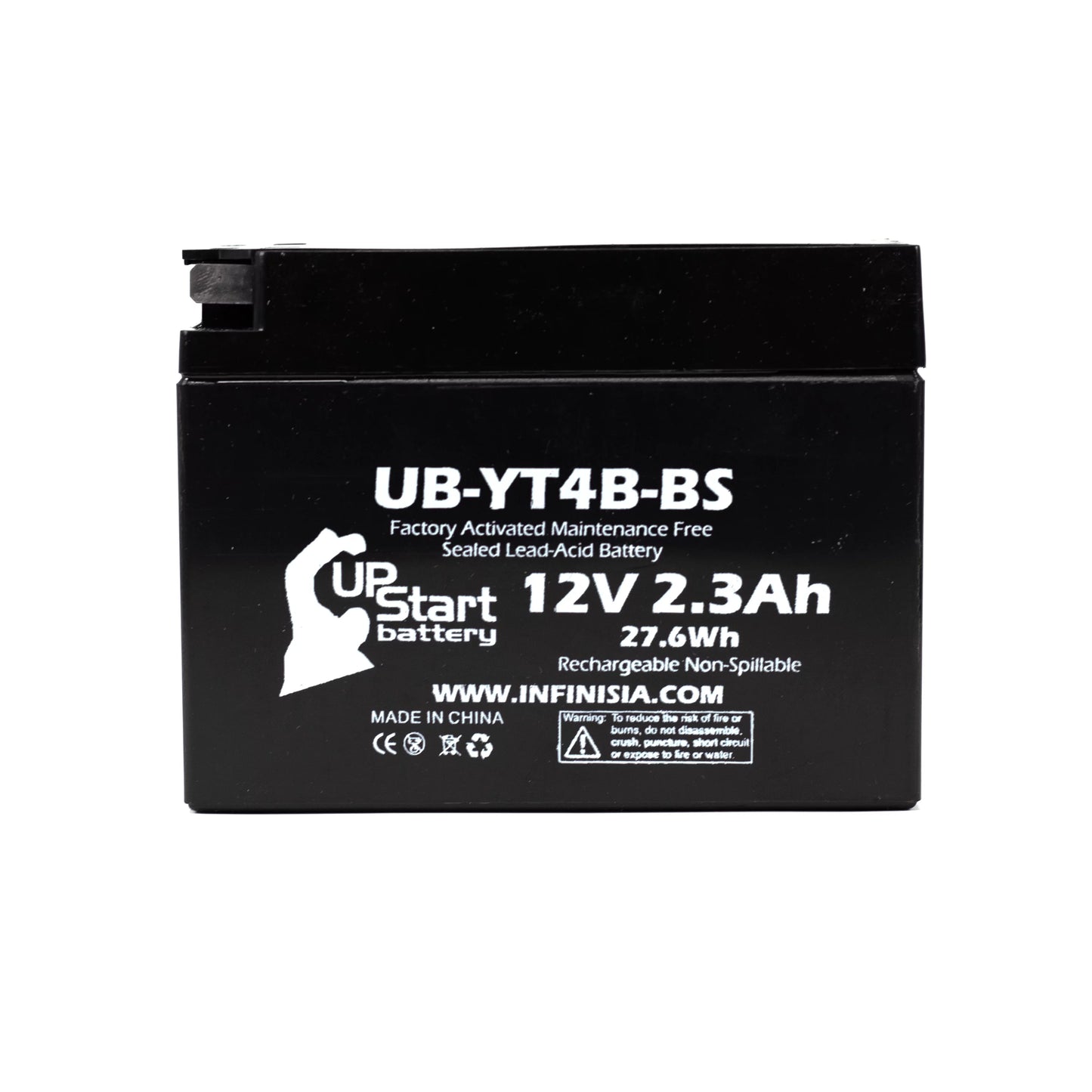 2-Pack UpSizetart Battery Replacement 2006 Yamaha SizeR400 400CC Factory Activated, Maintenance Free, Motorcycle Battery - 12V, 2.3Ah, UB-YT4B-BSize