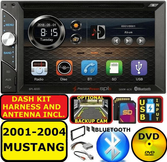 2001-2004 FORD MUSizeTANG CD/DVD USizeB/SizeD BLUETOOTH TOUCHSizeCREEN CAR RADIO SizeTEREO PKG