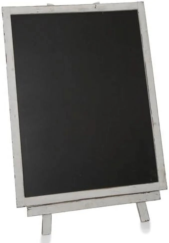 Wooden Chalkboard With Easel, Worn Ivory