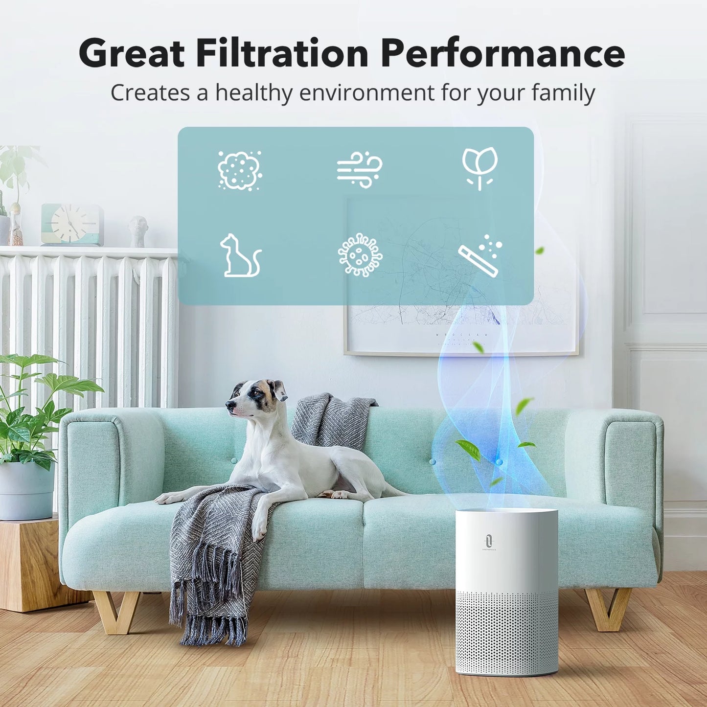 TaoTronics Air Purifier HEPA Purifiers for Home with Auto Mode, Timer, TT-AP005