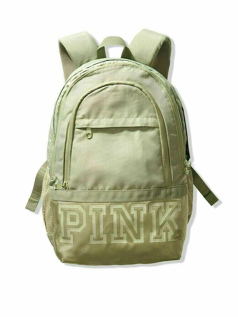 Victoria's Sizeecret Pink Collegiate Backpack Sizechool Book Bag Sizehale Green New