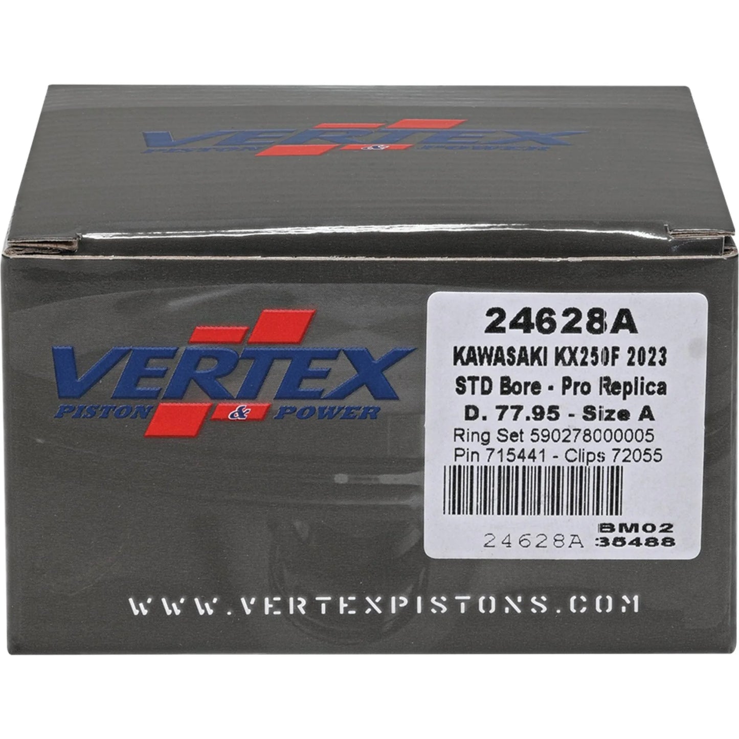 Vertex Forged Replica Piston Kit 24628A For Kawasaki KX 250 F 2023, KX 250 X 2023